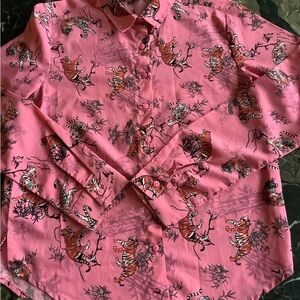 Vintage Max guccish long sleeve tiger print button down shirt size M